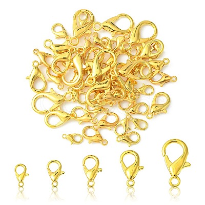 50Pcs 5 Styles Zinc Alloy Lobster Claw Clasps FIND-YW0003-96G-1