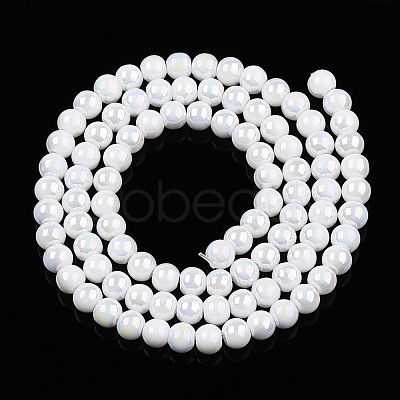Electroplate Opaque Glass Beads Strands GLAA-T032-P4mm-AB02-1