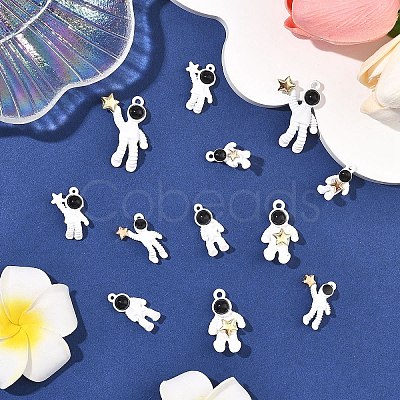 6Pcs 6 Styles Spray Painted Alloy Pendants FIND-YW0010-65-1