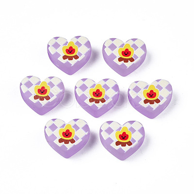 Transparent Printed Acrylic Beads MACR-S373-124-H05-1