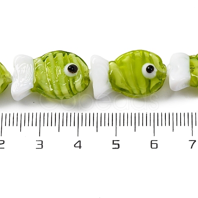 Handmade Lampwork Beads Strands LAMP-G154-07O-1