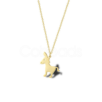 Cute Cartoon Animal 304 Stainless Steel Pendant Necklaces QV5065-11-1