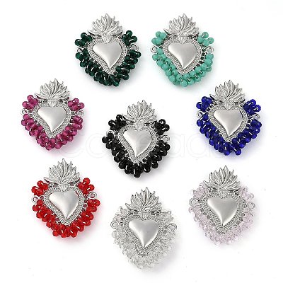 Brass Micro Pave Cubic Zirconia Pendants KK-U032-08P-1