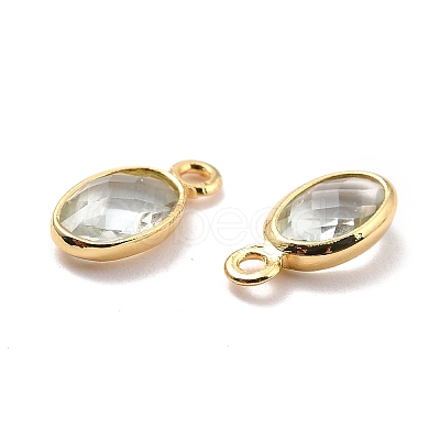 Eco-Friendly Brass with Glass Pendants KK-K268-01G-1