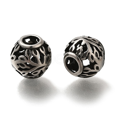 304 Stainless Steel European Beads STAS-D191-05E-AS-1