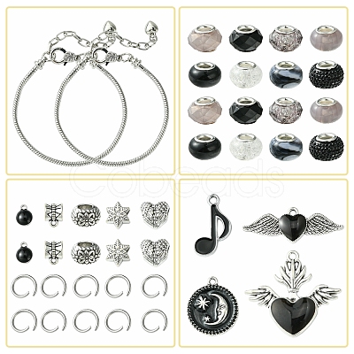 DIY Alloy & Brass European Style Bracelet Making Kits DIY-FS0007-23-1