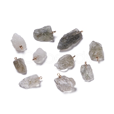 Natural Tourmalinated Quartz/Black Rutilated Quartz Pendants G-B021-06-1