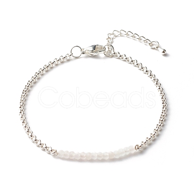 Natural Rose Quartz Beaded Bracelets BJEW-JB06384-09-1