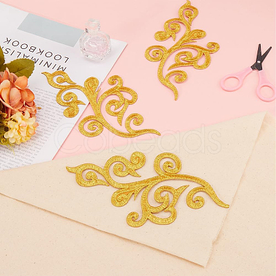 8 Pairs Ethnic Style Flower Pattern Computerized Embroidery Appliques PATC-GF0001-84B-1