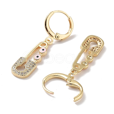 Golden Brass Dangle Leverback Earrings EJEW-L269-016G-03-1