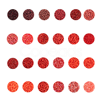 480g 24 Colors 12/0 Opaque Glass Seed Round Beads SEED-CJ0001-10-1