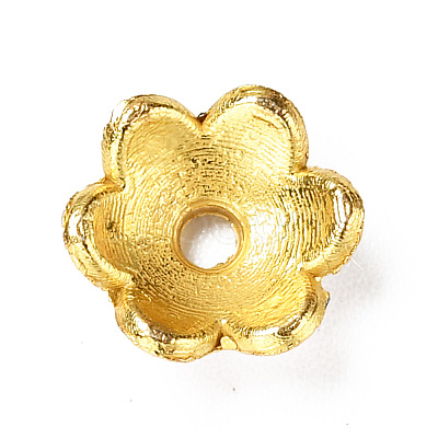 6-Petal Alloy Enamel Bead Caps FIND-G029-04G-1