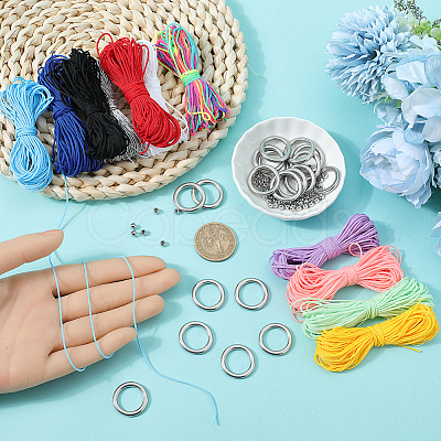 DIY Woven Web/Net Bracelets Making Findings Kit DIY-SC0027-95-1