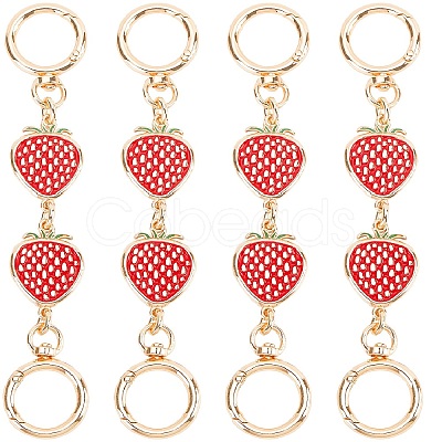 Alloy Enamel Strawberry Link Bag Straps Extender Chains FIND-WH0110-384-1