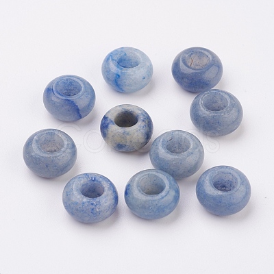 Dyed & Heated Natural Blue Aventurine European Beads X-G-G740-14x8mm-18-1