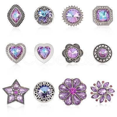 1 Set Alloy Rhinestone Snap Buttons DIY-PH0021-04-1