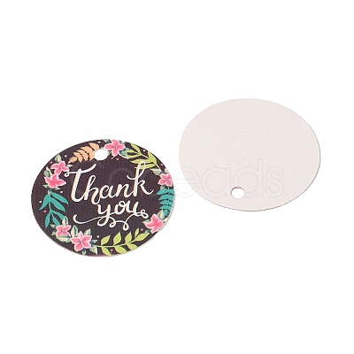 100Pcs Paper Flower Printed Gift Tags CDIS-H007-01-1