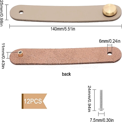 12 Sets Leather Handle DIY-GF0004-65H-1