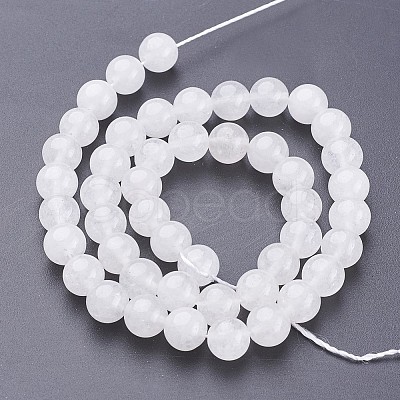 Natural White Jade Beads Strands GSR8mmC138-1