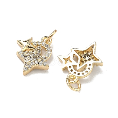 Brass Micro Pave Cubic Zirconia Pendants KK-D235-01G-1