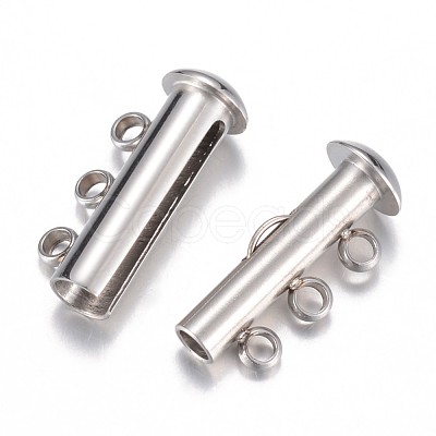 Tarnish Resistant 304 Stainless Steel Slide Lock Clasps STAS-P100-23P-1