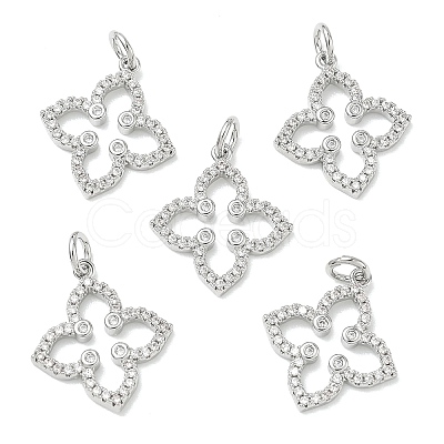SHEGRACE Brass Micro Pave Clear Cubic Zirconia Pendants XGRQ3P670-637P-1