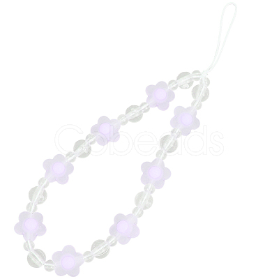 Plastic Beaded Mobile Phone Lanyard Wrist Strap AJEW-WH20010-63B-1