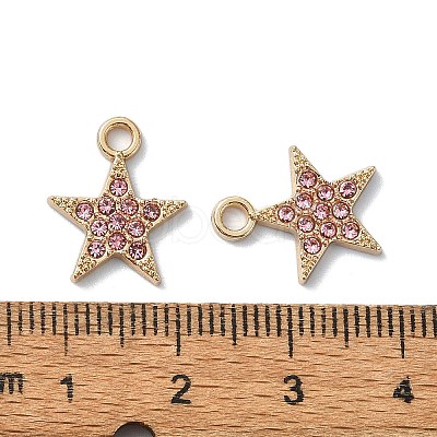 Alloy Rhinestone Pendants RB-P037-01G-02-1