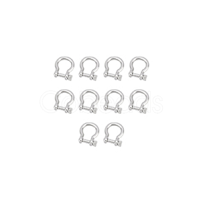 10Pcs 304 Stainless Steel D-Ring Anchor Shackle Clasps STAS-UN0039-91-1