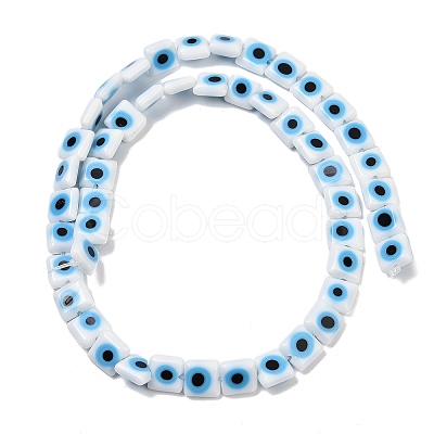 Handmade Evil Eye Lampwork Beads Strands LAMP-G166-03-1