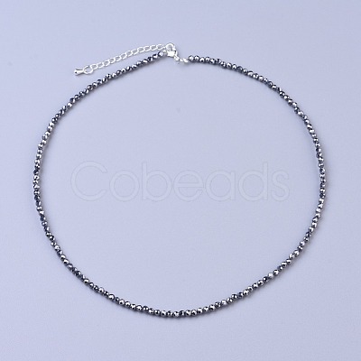 Terahertz Stone Beaded Necklaces NJEW-K114-A-A22-1