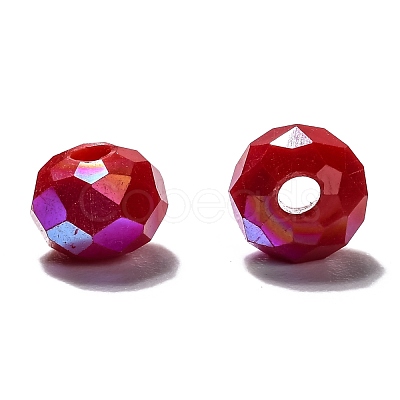 Faceted Rondelle Electroplate Glass Beads Strands EGLA-X0003-6x4mm-1