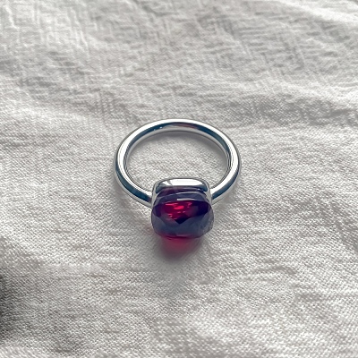 Square 304 Stainless Steel with Glass Finger Rings FS-WG8AAFA-03-1