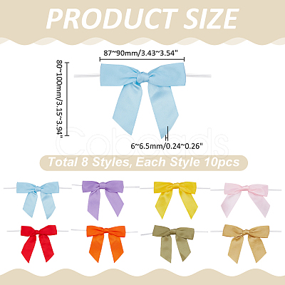 80Pcs 8 Styles Polyester Bowknot for Gift Box Packing Decorations DIY-ME0001-78-1