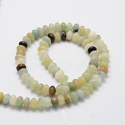 Rondelle Natural Flower Amazonite Bead Strands G-L439-10-1