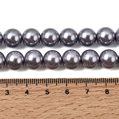Eco-Friendly Dyed Glass Pearl Round Beads Strands HY-A002-10mm-RB028-1