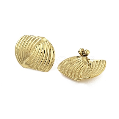 Ion Plating(IP) 304 Stainless Steel Stud Earrings for Women EJEW-N054-31G-1