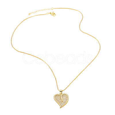 Valentine's Day Brass Micro Pave Clear Cubic Zirconia Pendant Necklaces for Women WG634DA-02-1