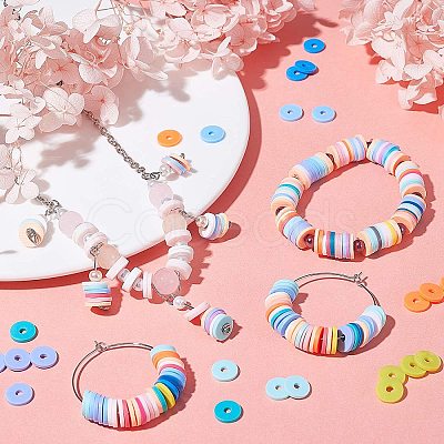 24 Colors Handmade Polymer Clay Beads CLAY-X0011-01A-1