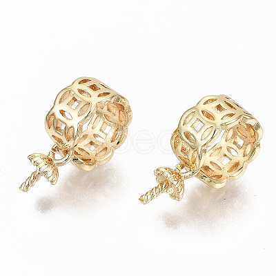 Hollwo Brass Peg Bails Beads KK-S356-124G-NF-1