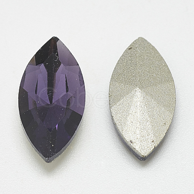 Pointed Back Glass Rhinestone Cabochons RGLA-T083-13x27mm-16-1