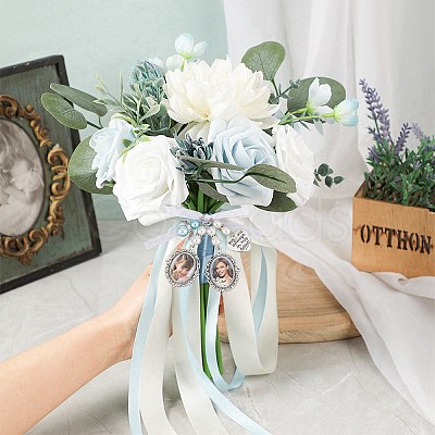 DIY Blank Oval Alloy Brooches with Imitation Pearl Making Kit PALLOY-AB00264-1