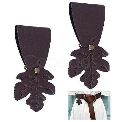 1 Pair Leaf Leather Buckles KEYC-HY0001-39-1