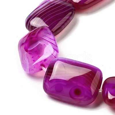 Natural Striped Agate/Banded Agate Beads Strands G-B137-B01-01H-1