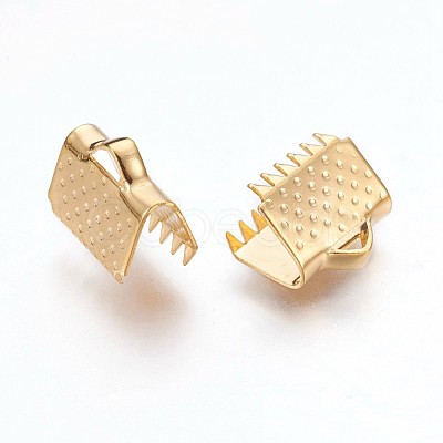 304 Stainless Steel Ribbon Crimp Ends STAS-P220-02G-1