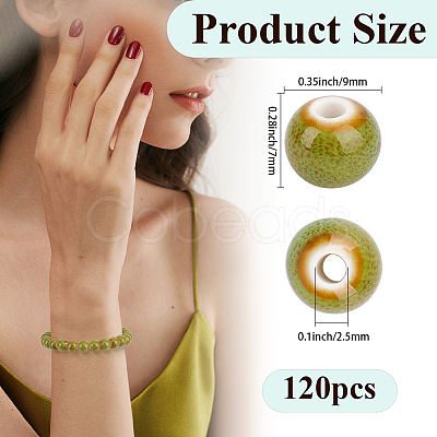 120Pcs Handmade Porcelain Beads PORC-PA0001-29B-1