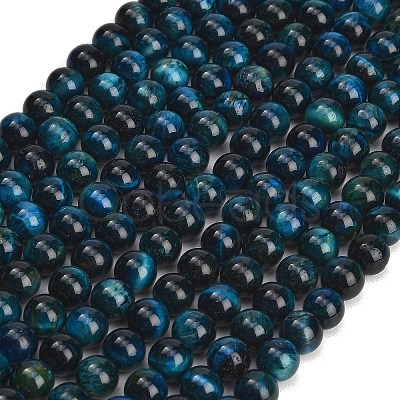 Grade AB Natural Tiger Eye Beads Strands X-G-F591-18-8mm-02-1