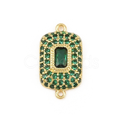 Brass Micro Pave Cubic Zirconia Connector Charms CU-CBAAB9C-01G-1