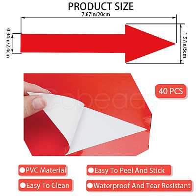 PVC Self Adhesive Arrow Label Stickers DIY-CP0013-44A-1