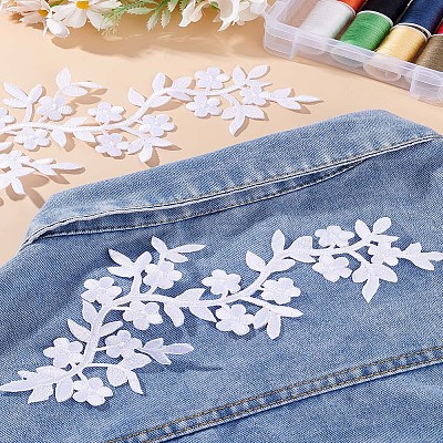 2Pcs Plum Blosssom Cotton Computerized Embroidery Sew on Patches PATC-LP0001-03-1